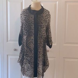 Joseph Ribkoff- Button Down Tunic/Jacket-Sz.18- Animal Print- Laser Cut